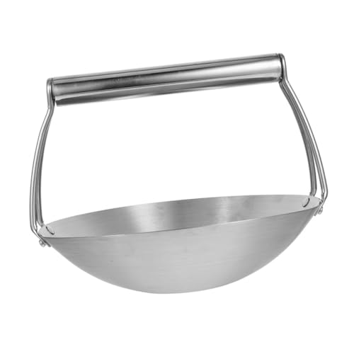 Cabilock Cazo de Acero Inoxidable con Barra para Colgar Distribución Óptima del Calor Fácil Limpieza Resistente y para Cocina de Inducción y Camping