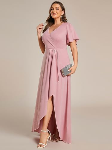Image of Ever-Pretty Womens Glitter High Low Plus Size Cocktail Wedding Guest Dress
