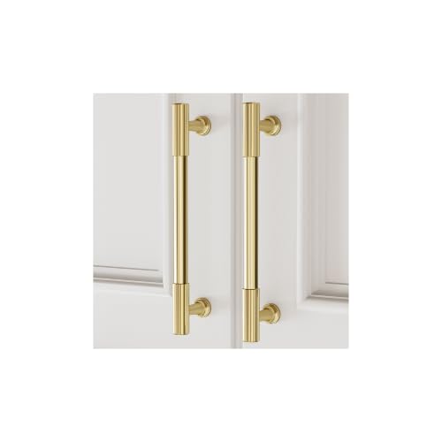 VEHCIL 20 Pack Brushed Gold Cabinet Handles 5 Kitchen Cabinet Pulls Drawer Dresser Handles Cabinet Hardware for Kitchen Cupboard Solid Zinc Alloy