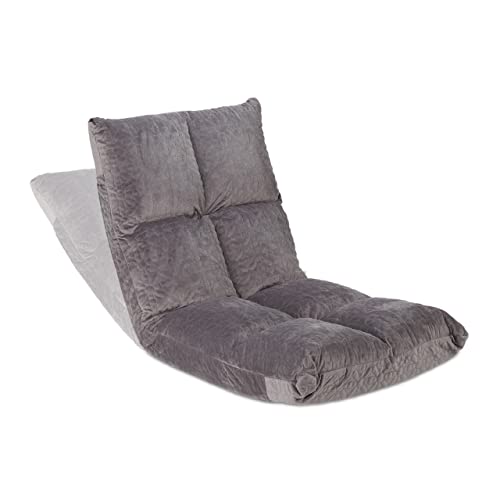 Chaise de sol réglable gris Relaxdays pour lecture et détente