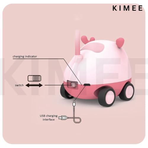 Image of KIMEE Cartoon Desk Lamp with Pen Holder and Pencil Sharpener - Cute Animal LED Table Light, Rechargeable Bedside Night Lamp, Flexible Eye Protection Study Reading Light for Students Kids, Multicolor