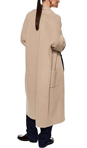 Image of Womens Long Sleeve Maxi Cardigan Open Front Oversized Knitted Sweater Coat Casual Lapel Warm Overcoat with Pockets