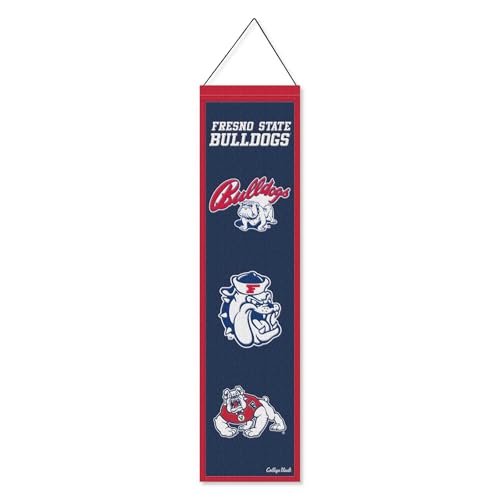 WinCraft Fresno State University Bulldogs Evolution 8x32 Inch Vertical Wool Embroidered Hanging Banner
