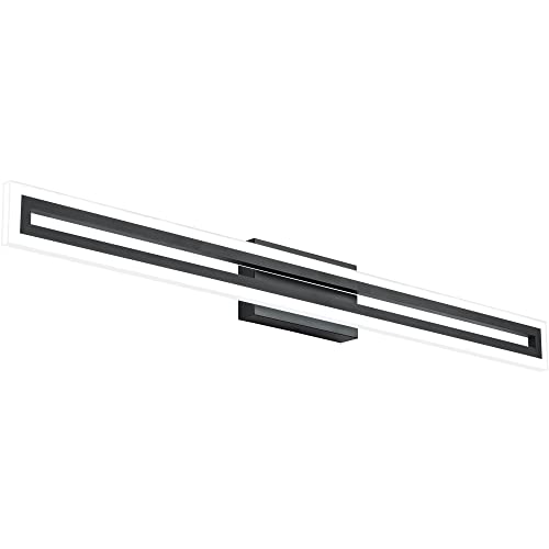 Image of SOLFART Vanity Light Bathroom Light Fixtures Over Mirror Bathroom Vanity Light Fixtures Black Modern Light Fixture 6000K