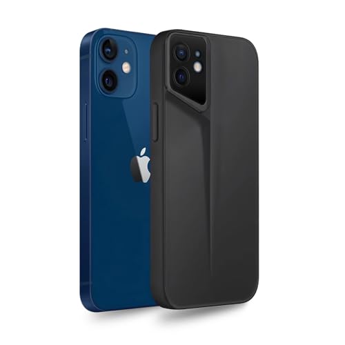 Image of Amazon Brand - Solimo Ultra-Thin Blade Runner Series Matte Finished Camera Protection Soft Back Cover for Apple iPhone 12 - Black