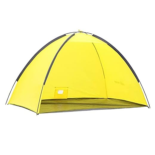 Tante Tina Semoo - Refugio de Sol y para Playa 200x140x110cm - Tienda fácil de Montar - 1 Persona - Ligero y Robusto - Amarillo