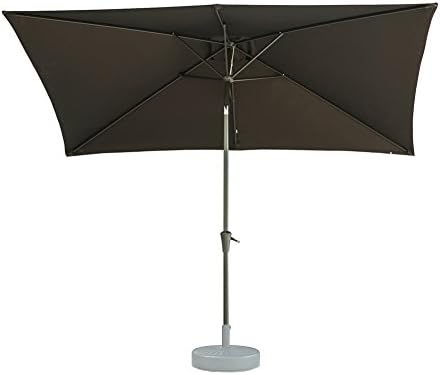 FLAME&SHADE 6'6" x10' Rectangular Market Patio Umbrella for Outdoor Rectangle Table, Coffee Brown