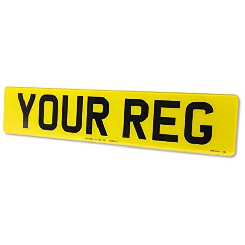 Official Plates Ltd Rear Number Plate with Fixings for Car/Van/Trailer Cover