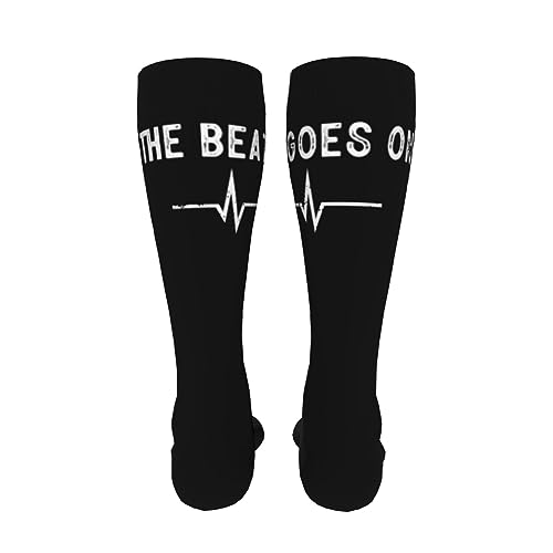 The Beat Goes On Knee High Socks For Women Long Tube Socks Athletic Compression Socks Unisex High Socks Girls4