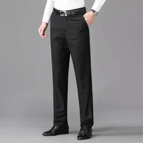 Men's Business Straight Formal Suit Pants Spring Summer Office Casual Solid Trousers2