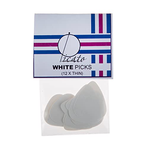 Picato Lot de 12 médiators fins Blanc - Les Beatles, Paul McCartney, John Lennon, RIngo Starr, George Harrison Picato Lot de 12 médiators fins Blanc