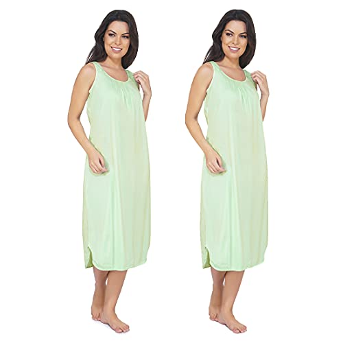 Image of BLAZON Women's Cotton Hosiery Solid Maxi Nighty Slip (Pack of 2) Available Sizes: S, M, L, XL, 2XL, 3XL, 4XL, 5XL