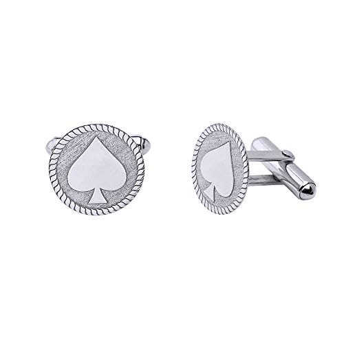 Mancuernillas de plata esterlina diseño poker para hombres
