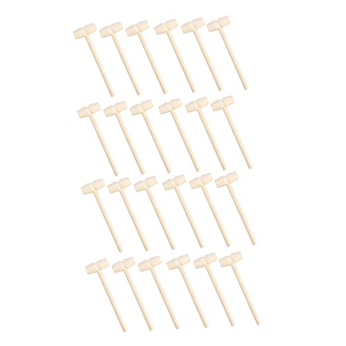 Toddmomy 24Pcs Mini Hammers Educational for Safe Wooden Mallets for Crafting Projects Enhances Grabbing Ability Hand Eye Coordination