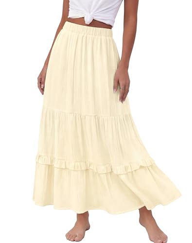 Annebouti Maxi Skirts for Women 2026 Summer Spring Ruffle Trendy