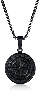 Men Necklace Navigator Compass Pendant : TEMPBEAU North Star Stainless Steel Necklaces Black Silver Gold Jewelry Gift for Father Son Boy Friend Husband