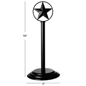 Black Rustic Texas Star Paper Towel Holder Country Farmhouse Iron Metal Primitive Kitchen Countertop Paper Towel Holders Western Style Stand for Paper Towels Table Decor Paper Towel Holder
