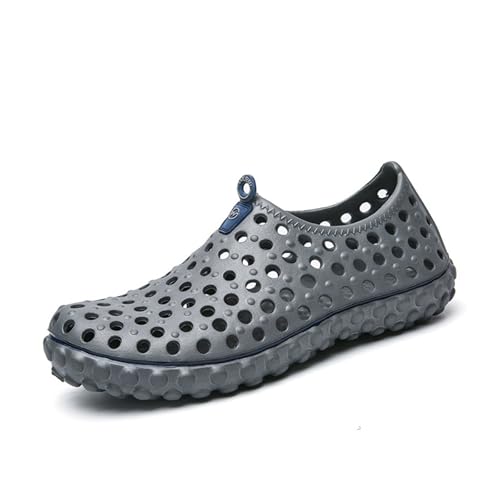 Hole Beach Shoes, Men's EVA All-in-one Sandals, Wading Shoes, Soft and Comfortable, Three Colors Optional(Grey,40)