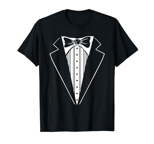 Image of Tuxedo Costume Funny Hen And Stag Bow Tie Lazy Fancy Dress T-Shirt