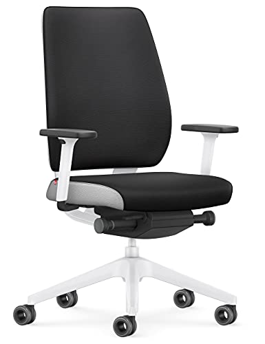Preisvergleich Produktbild Interstuhl Joyce Interior Edition - ergonomischer Bürostuhl - Schreibtischstuhl mit Synchromechanik - verstellbare Rückenlehne und Lordose - Designer-Rollen (Schwarz / Hellgrau)