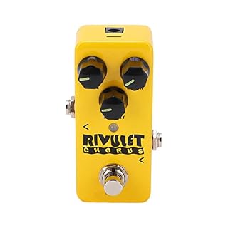 Pédale d’effet Chorus, River Sound Pédales d’ensemble analogiques 96 KHz jaunes à très faible bruit pour guitare - Les Beatles, Paul McCartney, John Lennon, RIngo Starr, George Harrison