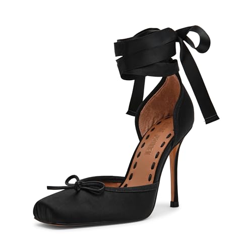 Steve Madden Larina Damen, Schwarzer Satin, 8.5 – Ansicht 1