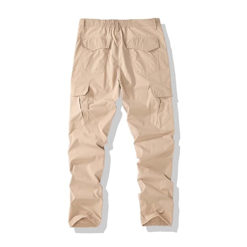 Casual Cargo Pants for Men, Multi Pocket Straight Leg Trousers Ripstop Work Pant for Outdoor Hiking Traveling 5