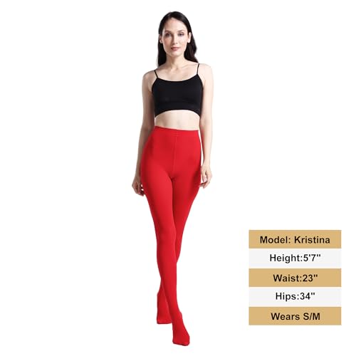 Image of MATHACINO Women's 80D Solid Color Soft Semi Opaque Pantyhose Colored Tights High Waist Womens Tights