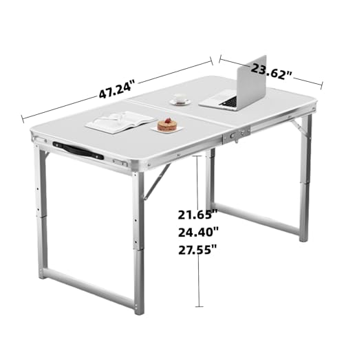 Table de pique-nique pliable robuste et réglable, table de camping portable pour extérieur