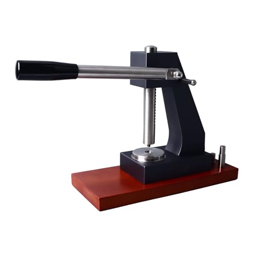 Professional Watch Press Tool Set with Wooden Base - 4 Interchangeable Press Heads 2 Chassis for Precision Watch