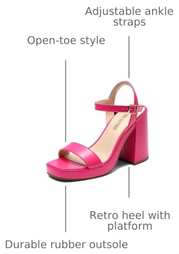 Image of DREAM PAIRS Heels for Women Block Chunky Platform Sandal