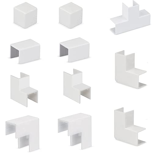 LION Electric Lot de 11 connecteurs de conduit de câbles autocollants pour montage de profilés de câbles 15 x 10 mm