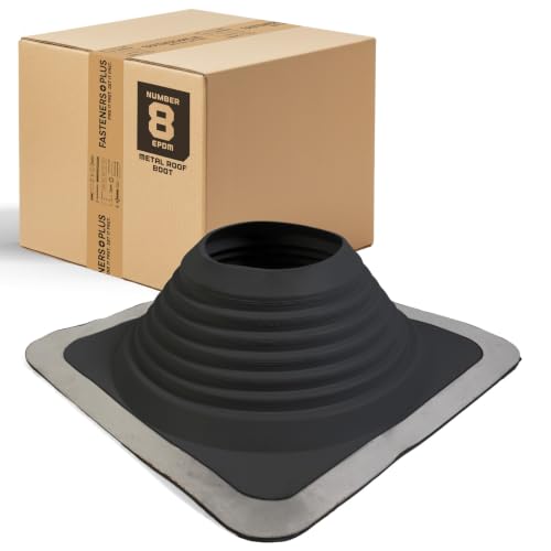 Fasteners Plus #8 Square EPDM Metal Roof Pipe Flashing Boot
