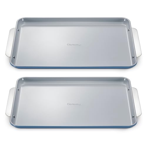 Caraway Non-Stick Ceramic Large Baking Sheet Duo - Naturally Slick Ceramic Coating - Non-Toxic, PTFE & PFOA Free - Perfect for Baking, Roasting, and More - Large (18