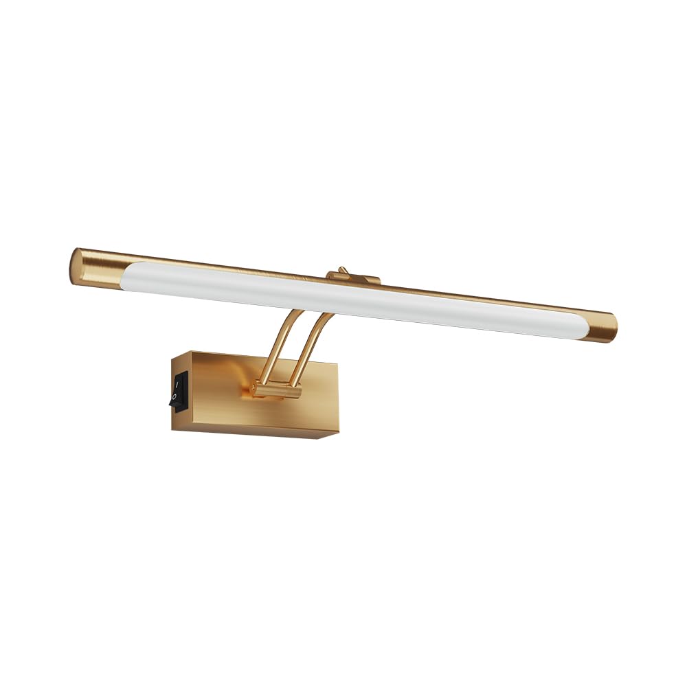 Braytron LED Spiegelleuchte Bad 40cm 8W – 3CCT Spiegel Lampe & Bilderleuchte – 700 Lumen Wandbeleuchtung für Bad, Gemälde & Bilder – Moderne Wandleuchte IP20 – Schwarz/Chrom/Gold (gold)
