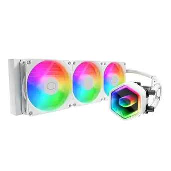 Cooler Master 360 Core II White CPU Liquid Cooler, Dual Chamber Pump, Customizable aRGB Lighting, Maintenance-Free, Quiet Operation, Easy Install, AMD Ryzen 9 AM5|4, Intel Ultra 9 LGA 1851|1700