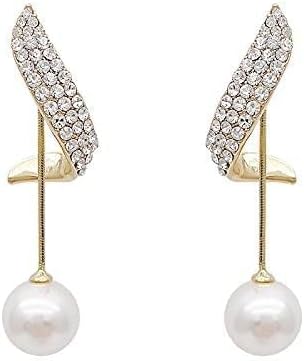 XUDEJUN Pendientes de perlas para mujer, Plata, Perla