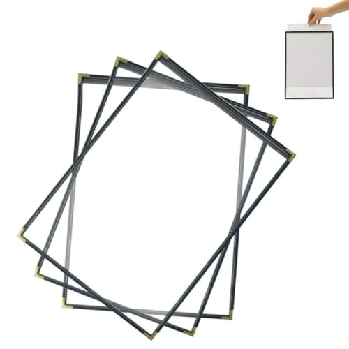 (25 Pack) Single 1 Page Menu Cover (2 View), Black -Tall- Holds 8.5