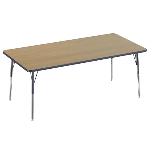 FDP Rectangle Classroom Table Pasadena Oak/Navy