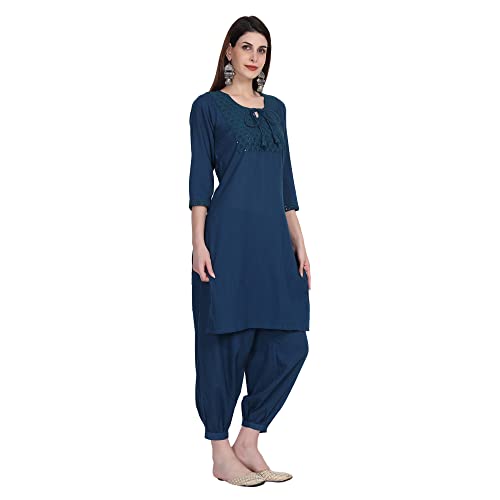 Image of Women Kurti Set With Salwar | Cotton Short Kurta