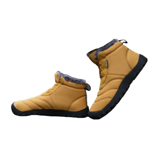 Botas De Neve Do Inverno Dos Homens, Botas Masculinas Plus Size Antiderrapantes Para Exteriores Com Pele Quente Forradas De Meia Panturrilha, Esportes Ao Ar Livre Que Fluffam Sapatas(Light brown,46 EU)