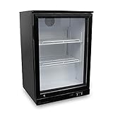 GGM Gastro | BKTG1S | Barkühlschrank - 600mm - 126 Liter - mit 1 Glasflügeltür - Schwarz