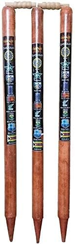 Stump/Cricket Wooden Stump Set,Wooden Wicket Set,Cricket Stump Set,Cricket Stumps Wooden/Cricket Wicket Stumps with Bails (3 Piece Wooden wickets,2 Piece bails) Set for Youth and Senior-image-40