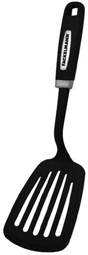 Preisvergleich Produktbild FACKELMANN Schlitzwender Feel, Küchenhelfer mit rutschfestem und ergonomischem Griff, Pfannenwender für beschichtete Töpfe und Pfannen (Farbe: Silber / Schwarz), Menge: 1 Stück