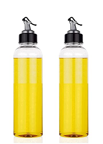 Image of Plastic Oil Dispenser Bottle 1 Litre Combo Pack of 2 | Kitchen Oil Bottle with Pour Spout, Leak Proof Oil Container, Cooking Oil Storage Bottle