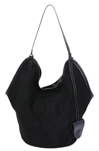 2 Pcs Slouchy Suede Bucket Hobo Bags Women Underarm Satchels Shoulder Bag Crescent Crossbody Purses Tote Handbag 2025