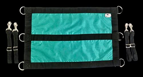 Majestic Ally 1200D 29"x19" Horse Stall Guard with Adjustable Straps and Hardware (Turquoise Black) - Image 3