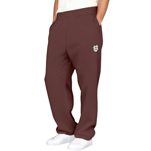 Men's Baggy Wide Leg Sweatpants Cotton Lounge Sweat Pants with Pockets, S-2XL