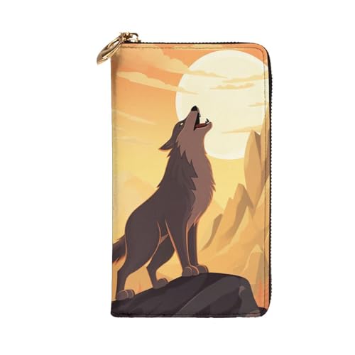 Wolf Wallet For Women Men Clutch Rfid Blocking Leather Wallets Large Capacity Purse Credit Card Holder Money Case With Zipper Phone Holder Long Travel Purse2