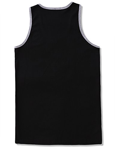 JD Apparel Men's Basic Athletic Jersey Tank Top Contrast Binding, Amc1792_black/Grey , X-Large